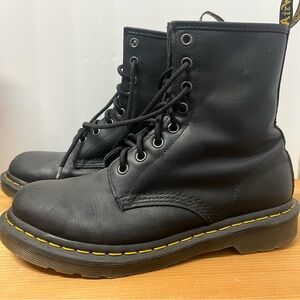 Doc Martens black leather combat boots